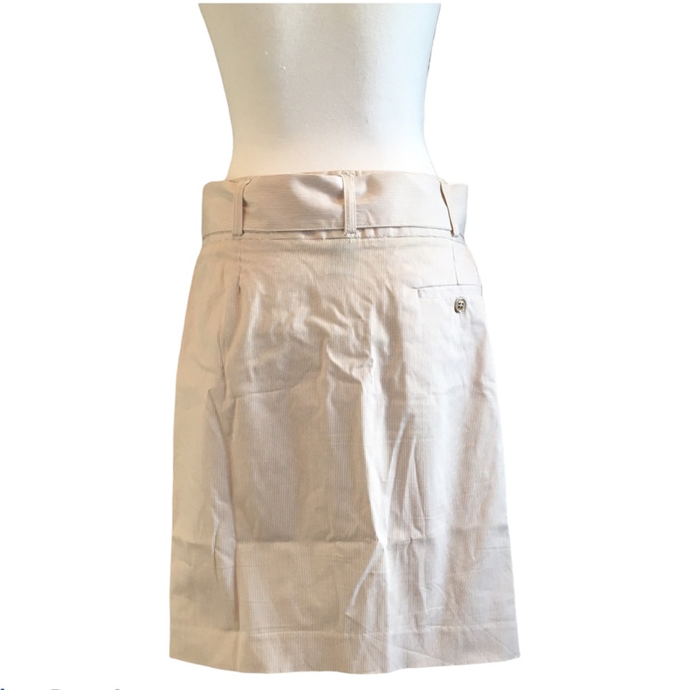 rafaella PETITE Beige and White Striped Skirt, 12P - Picture 2 of 9